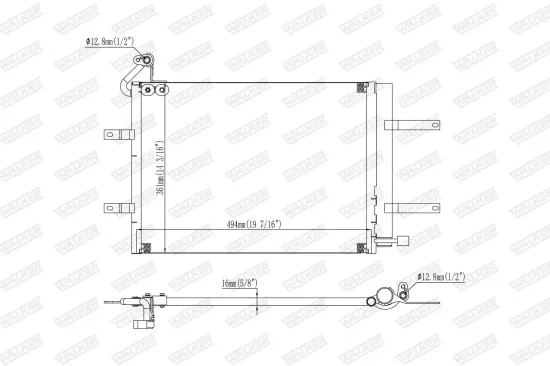 Kondensator, Klimaanlage WALKER WCD00388 Bild Kondensator, Klimaanlage WALKER WCD00388