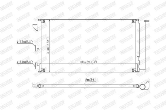 Kondensator, Klimaanlage WALKER WCD00397 Bild Kondensator, Klimaanlage WALKER WCD00397