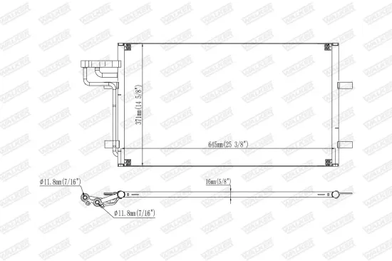 Kondensator, Klimaanlage WALKER WCD00399 Bild Kondensator, Klimaanlage WALKER WCD00399