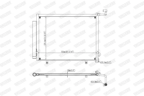 Kondensator, Klimaanlage WALKER WCD00402 Bild Kondensator, Klimaanlage WALKER WCD00402
