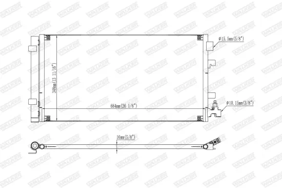 Kondensator, Klimaanlage WALKER WCD00403 Bild Kondensator, Klimaanlage WALKER WCD00403