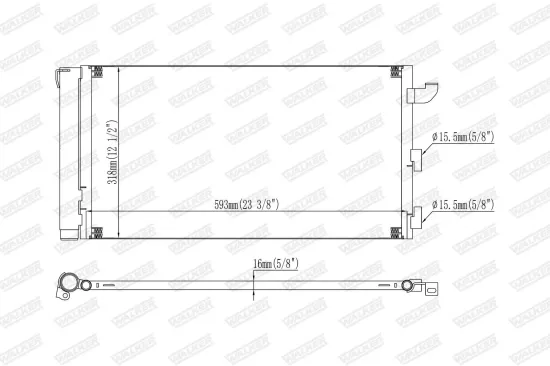 Kondensator, Klimaanlage WALKER WCD00405 Bild Kondensator, Klimaanlage WALKER WCD00405