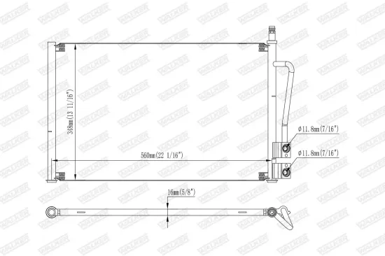 Kondensator, Klimaanlage WALKER WCD00406 Bild Kondensator, Klimaanlage WALKER WCD00406