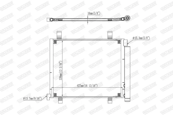 Kondensator, Klimaanlage WALKER WCD00407 Bild Kondensator, Klimaanlage WALKER WCD00407