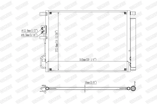 Kondensator, Klimaanlage WALKER WCD00417 Bild Kondensator, Klimaanlage WALKER WCD00417