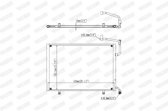 Kondensator, Klimaanlage WALKER WCD00422 Bild Kondensator, Klimaanlage WALKER WCD00422