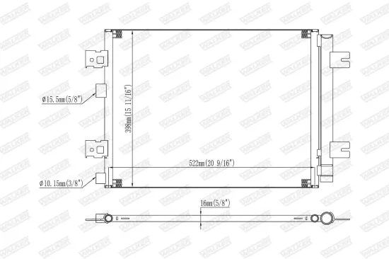 Kondensator, Klimaanlage WALKER WCD00427 Bild Kondensator, Klimaanlage WALKER WCD00427