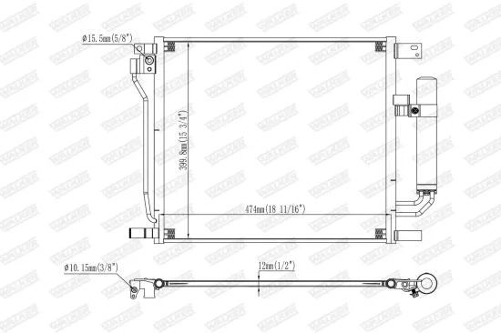 Kondensator, Klimaanlage WALKER WCD00428 Bild Kondensator, Klimaanlage WALKER WCD00428