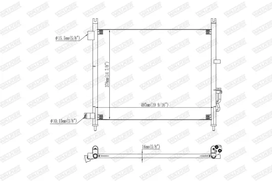 Kondensator, Klimaanlage WALKER WCD00429 Bild Kondensator, Klimaanlage WALKER WCD00429