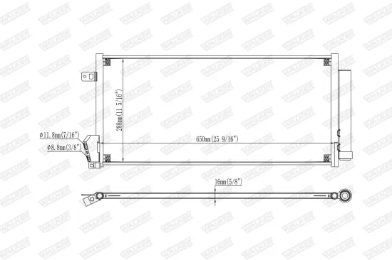 Kondensator, Klimaanlage WALKER WCD00430 Bild Kondensator, Klimaanlage WALKER WCD00430
