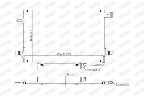 Kondensator, Klimaanlage WALKER WCD00431 Bild Kondensator, Klimaanlage WALKER WCD00431