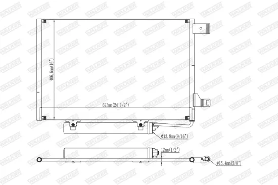 Kondensator, Klimaanlage WALKER WCD00432 Bild Kondensator, Klimaanlage WALKER WCD00432
