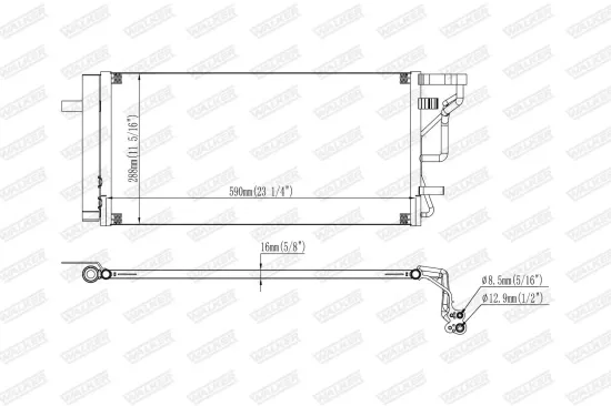 Kondensator, Klimaanlage WALKER WCD00438 Bild Kondensator, Klimaanlage WALKER WCD00438