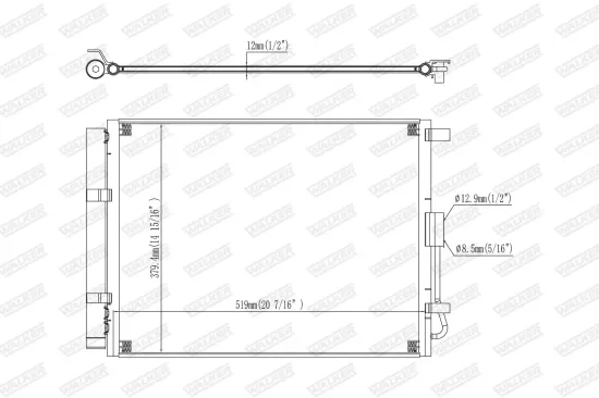 Kondensator, Klimaanlage WALKER WCD00439 Bild Kondensator, Klimaanlage WALKER WCD00439