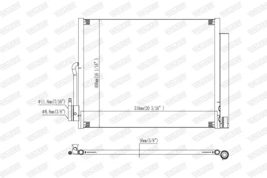 Kondensator, Klimaanlage WALKER WCD00444 Bild Kondensator, Klimaanlage WALKER WCD00444