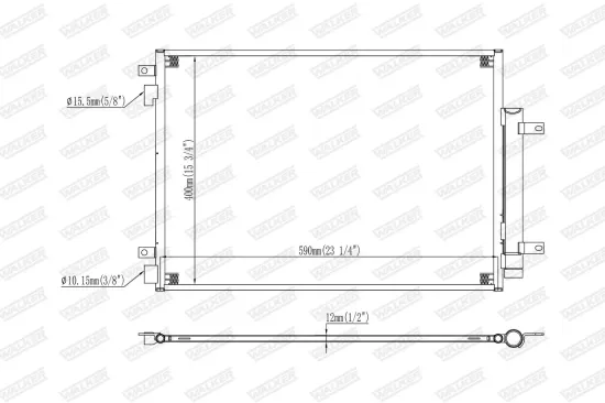 Kondensator, Klimaanlage WALKER WCD00449 Bild Kondensator, Klimaanlage WALKER WCD00449