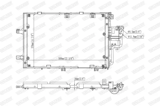 Kondensator, Klimaanlage WALKER WCD00450 Bild Kondensator, Klimaanlage WALKER WCD00450