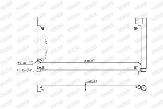 Kondensator, Klimaanlage WALKER WCD00451 Bild Kondensator, Klimaanlage WALKER WCD00451