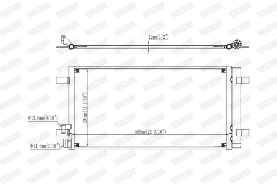 Kondensator, Klimaanlage WALKER WCD00452 Bild Kondensator, Klimaanlage WALKER WCD00452