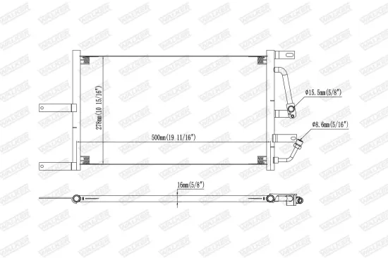 Kondensator, Klimaanlage WALKER WCD00454 Bild Kondensator, Klimaanlage WALKER WCD00454
