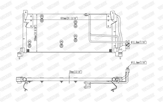 Kondensator, Klimaanlage WALKER WCD00455 Bild Kondensator, Klimaanlage WALKER WCD00455