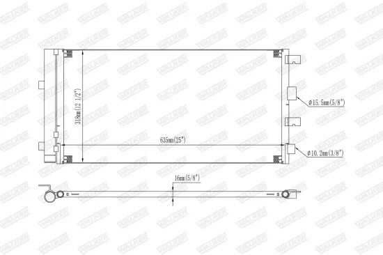 Kondensator, Klimaanlage WALKER WCD00456 Bild Kondensator, Klimaanlage WALKER WCD00456