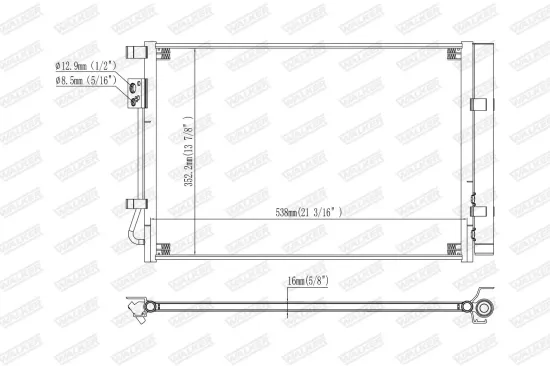 Kondensator, Klimaanlage WALKER WCD00459 Bild Kondensator, Klimaanlage WALKER WCD00459