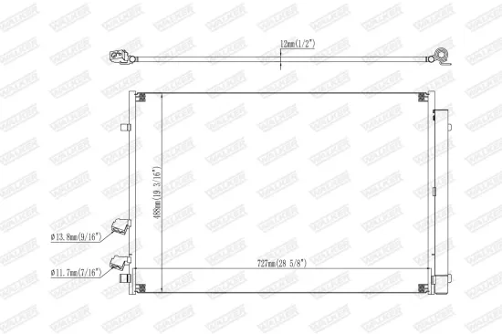 Kondensator, Klimaanlage WALKER WCD00461 Bild Kondensator, Klimaanlage WALKER WCD00461