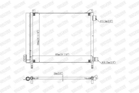 Kondensator, Klimaanlage WALKER WCD00463 Bild Kondensator, Klimaanlage WALKER WCD00463