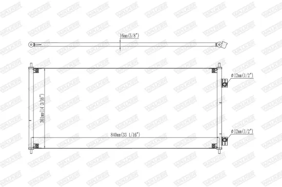 Kondensator, Klimaanlage WALKER WCD00464 Bild Kondensator, Klimaanlage WALKER WCD00464