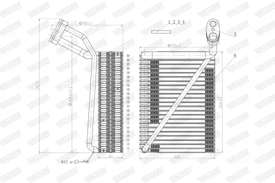 Verdampfer, Klimaanlage WALKER WEV00018 Bild Verdampfer, Klimaanlage WALKER WEV00018