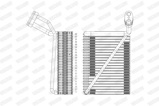 Verdampfer, Klimaanlage WALKER WEV00018 Bild Verdampfer, Klimaanlage WALKER WEV00018