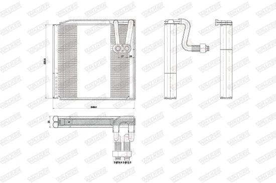 Verdampfer, Klimaanlage WALKER WEV00057 Bild Verdampfer, Klimaanlage WALKER WEV00057