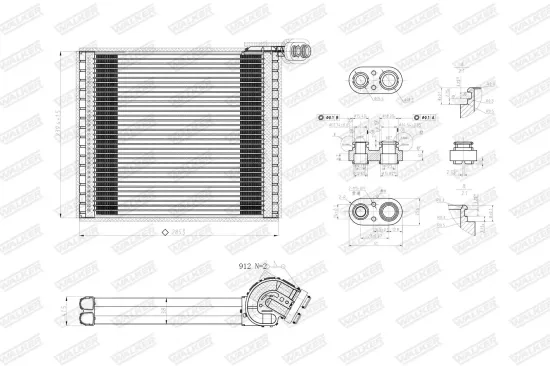 Verdampfer, Klimaanlage WALKER WEV00059 Bild Verdampfer, Klimaanlage WALKER WEV00059