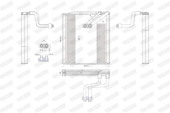 Verdampfer, Klimaanlage WALKER WEV00087 Bild Verdampfer, Klimaanlage WALKER WEV00087