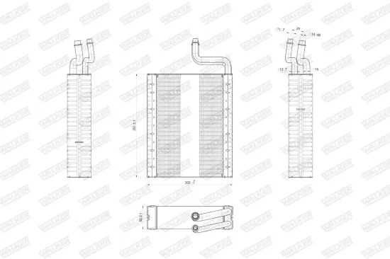 Verdampfer, Klimaanlage WALKER WEV00097 Bild Verdampfer, Klimaanlage WALKER WEV00097
