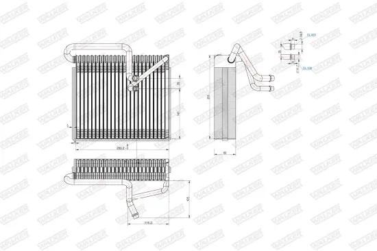 Verdampfer, Klimaanlage WALKER WEV00103 Bild Verdampfer, Klimaanlage WALKER WEV00103