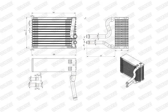 Verdampfer, Klimaanlage WALKER WEV00115 Bild Verdampfer, Klimaanlage WALKER WEV00115