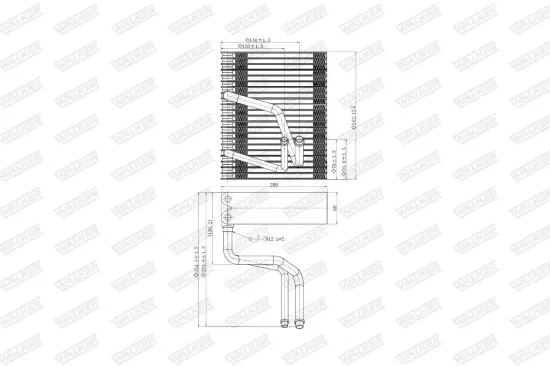 Verdampfer, Klimaanlage WALKER WEV00118 Bild Verdampfer, Klimaanlage WALKER WEV00118