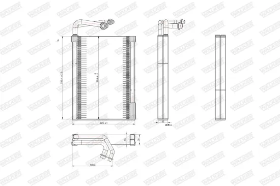 Verdampfer, Klimaanlage WALKER WEV00133 Bild Verdampfer, Klimaanlage WALKER WEV00133