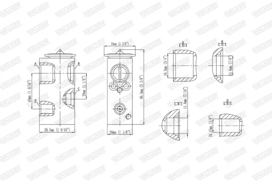 Expansionsventil, Klimaanlage WALKER WEX00001 Bild Expansionsventil, Klimaanlage WALKER WEX00001