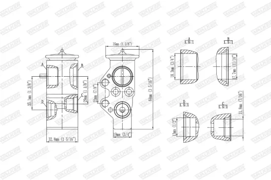 Expansionsventil, Klimaanlage WALKER WEX00003 Bild Expansionsventil, Klimaanlage WALKER WEX00003