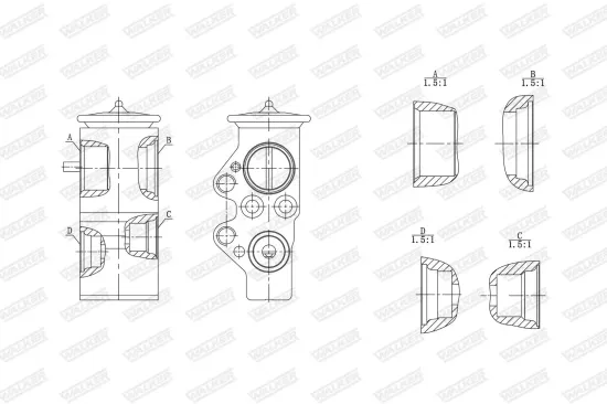 Expansionsventil, Klimaanlage WALKER WEX00003 Bild Expansionsventil, Klimaanlage WALKER WEX00003