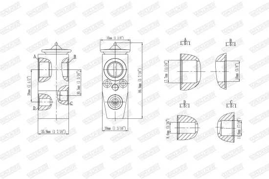 Expansionsventil, Klimaanlage WALKER WEX00005 Bild Expansionsventil, Klimaanlage WALKER WEX00005