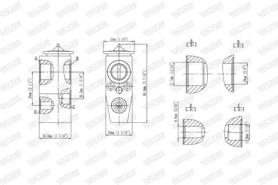 Expansionsventil, Klimaanlage WALKER WEX00006 Bild Expansionsventil, Klimaanlage WALKER WEX00006