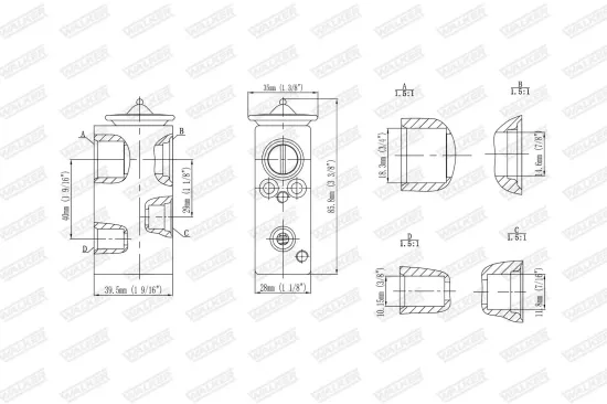 Expansionsventil, Klimaanlage WALKER WEX00007 Bild Expansionsventil, Klimaanlage WALKER WEX00007