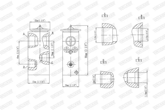 Expansionsventil, Klimaanlage WALKER WEX00010 Bild Expansionsventil, Klimaanlage WALKER WEX00010