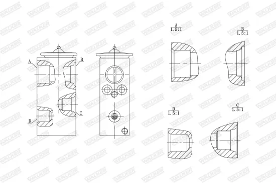 Expansionsventil, Klimaanlage WALKER WEX00010 Bild Expansionsventil, Klimaanlage WALKER WEX00010