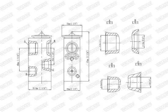 Expansionsventil, Klimaanlage WALKER WEX00011 Bild Expansionsventil, Klimaanlage WALKER WEX00011