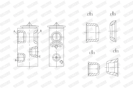 Expansionsventil, Klimaanlage WALKER WEX00011 Bild Expansionsventil, Klimaanlage WALKER WEX00011